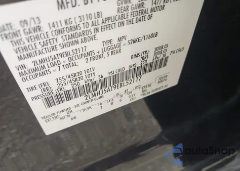 2014 Lincoln Mkt Ecoboost из США, поврежденный, VIN 2LMHJ5AT9EBL52117